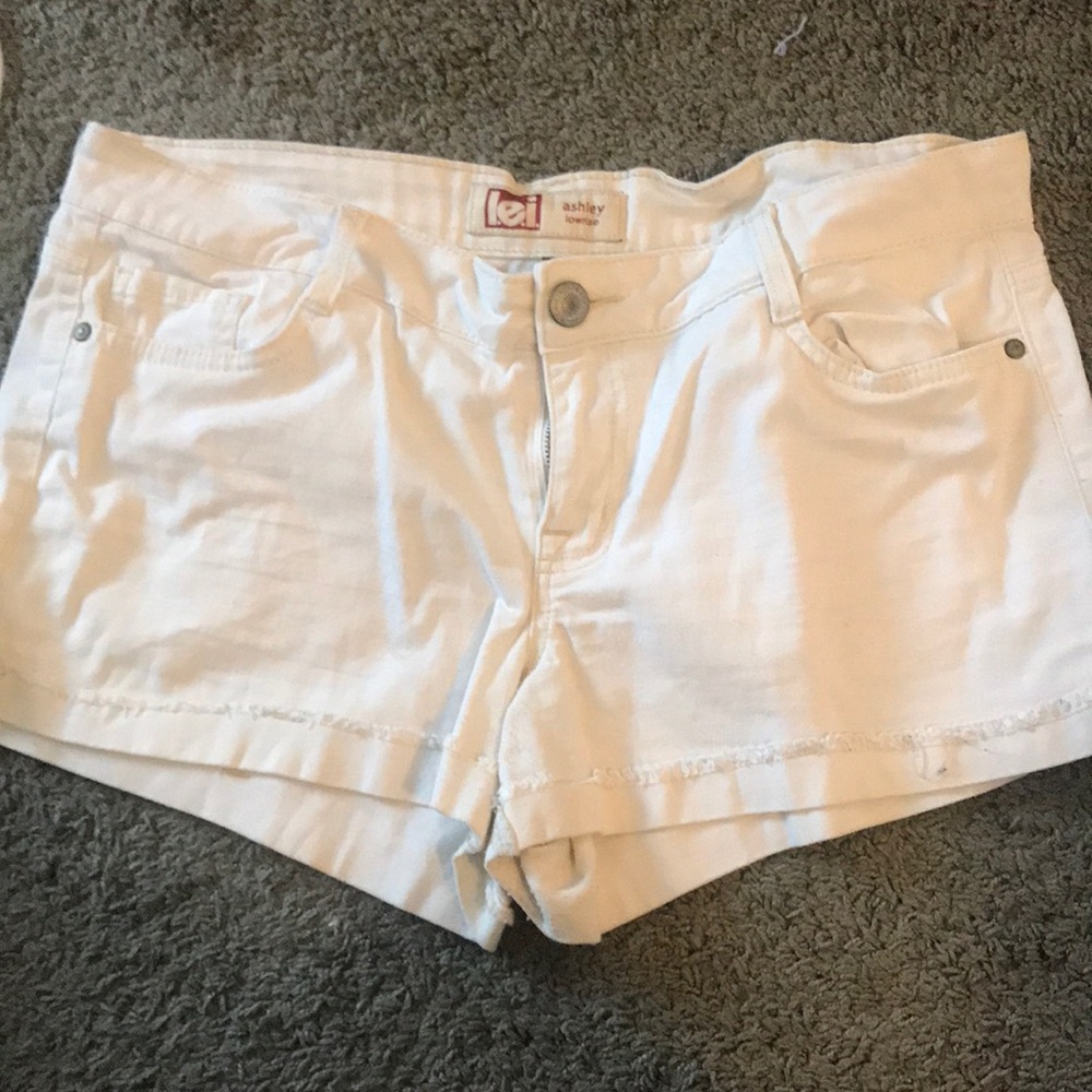 White denim shorts